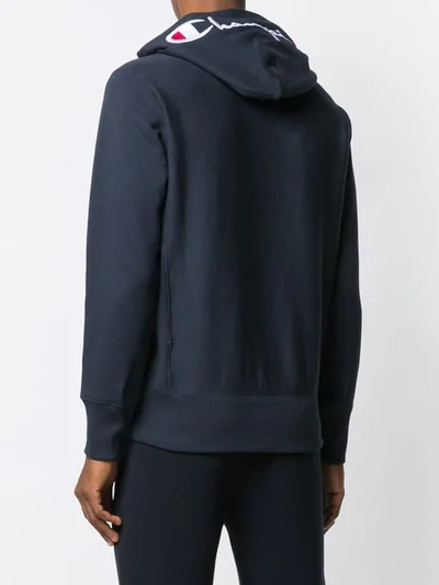Shop Champion Embroidered Logo Hoodie In Nny  Navy