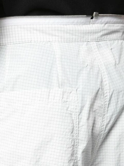 Shop Maison Margiela Zippered Grid Parachute Trousers In White