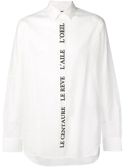 Shop Ann Demeulemeester Front Print Shirt In White