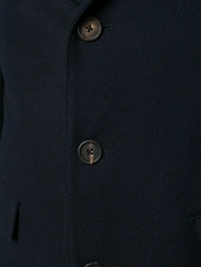 Shop Dell'oglio Classic Single Breasted Coat In Blue