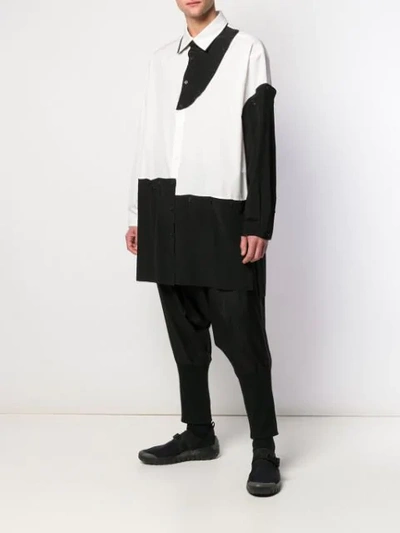 Shop Yohji Yamamoto Contrast Patchwork Shirt In White