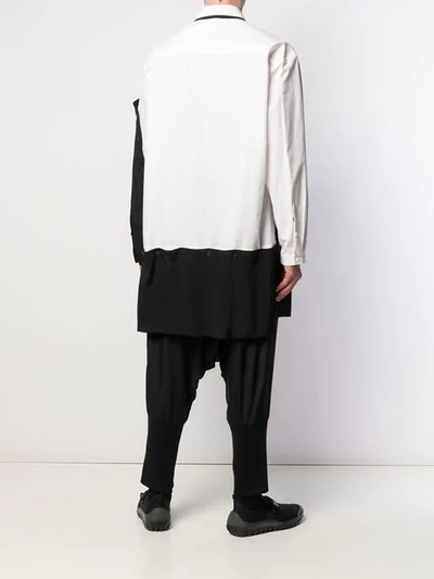 Shop Yohji Yamamoto Contrast Patchwork Shirt In White