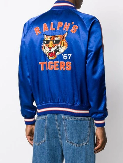 Shop Polo Ralph Lauren Letterman Bomber Jacket In Blue