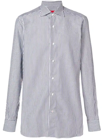 Shop Isaia Striped Classic Shirt In Blue