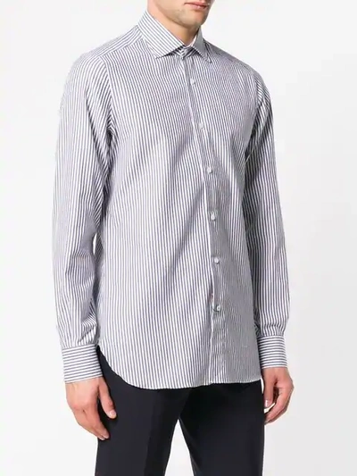 Shop Isaia Striped Classic Shirt In Blue