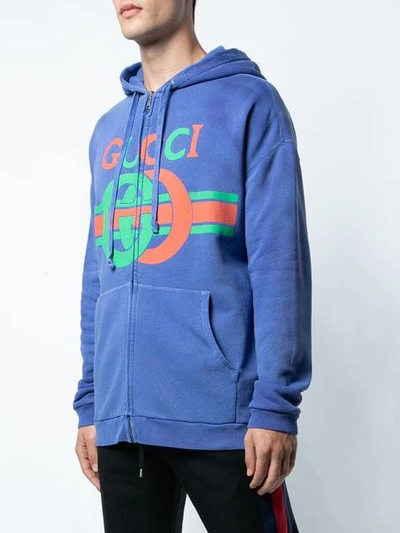 Shop Gucci Sweatshirt With Interlocking G Print In Purple