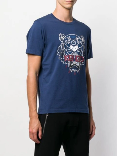 Shop Kenzo Tiger Print T-shirt In Blue