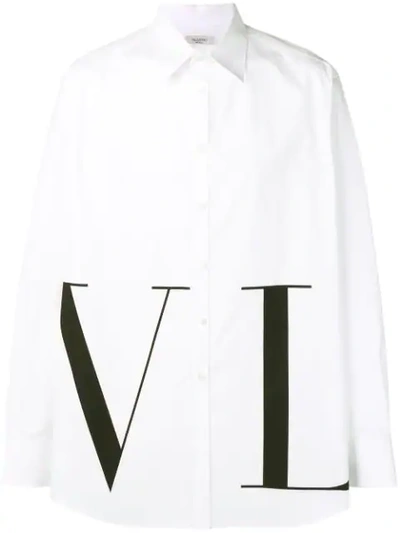 Shop Valentino Vltn Print Shirt In White