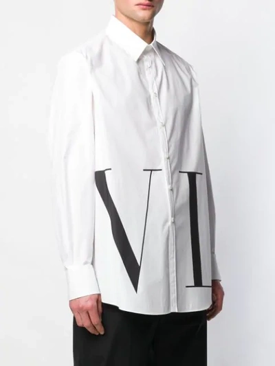 Shop Valentino Vltn Print Shirt In White