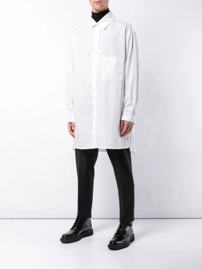 Shop Yohji Yamamoto Mid-length Shirt In White