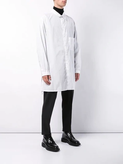 Shop Yohji Yamamoto Mid-length Shirt In White