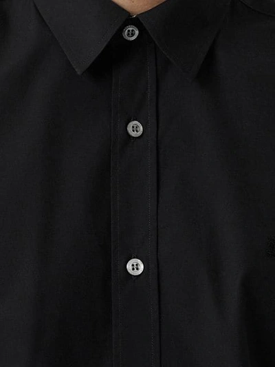 Shop Burberry Popeline-hemd Mit Stretchanteil In Black