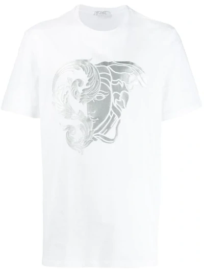 Shop Versace Medusa Logo Print T-shirt In White