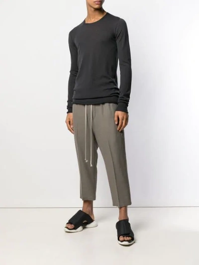 Shop Rick Owens Long-sleeve Fitted Sweater In Grey