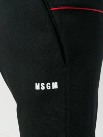 Shop Msgm Jersey Sports Trousers - Black