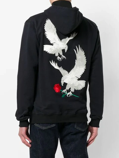 logo embroidered eagle hoodie
