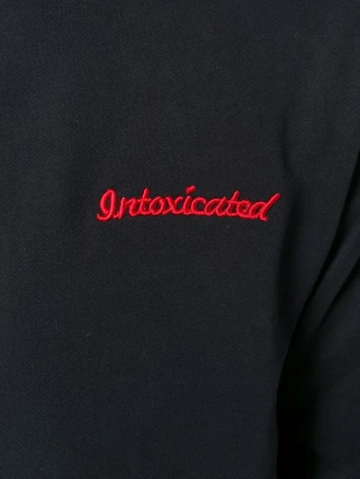 Shop Intoxicated Logo Embroidered Eagle Hoodie In Black