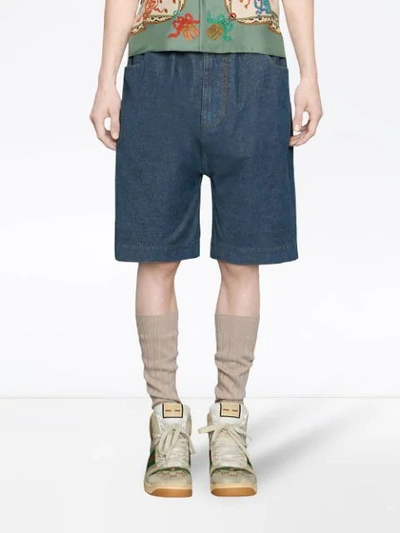 Shop Gucci Shorts Mit Stretchanteil In 4206 Blue