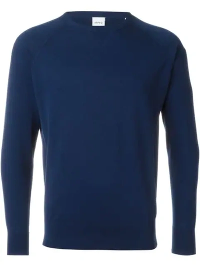 Shop Aspesi Crew Neck Sweater In Blue