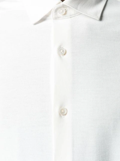 Shop Ermenegildo Zegna Long Sleeved Polo Shirt In White