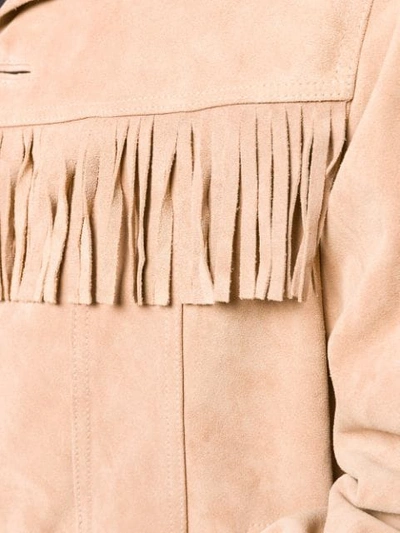 Shop Paura Fringe Detail Jacket - Neutrals