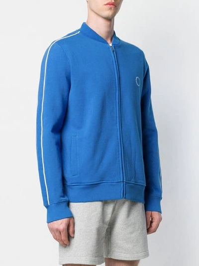 Shop Ron Dorff Logo Print Zipped Sweatshirt In Blue