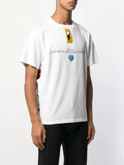 Shop Golden Goose Patch Detail T-shirt In White