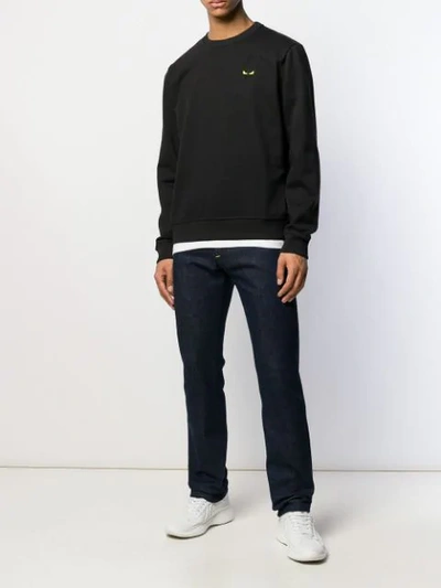 Shop Fendi Bag Bugs Motif Sweatshirt In Black