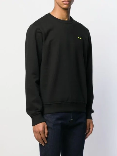 Shop Fendi Bag Bugs Motif Sweatshirt In Black