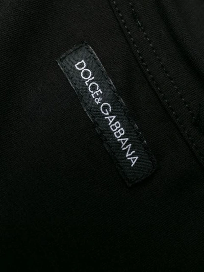 Shop Dolce & Gabbana V-neck Logo Patch T-shirt In Black
