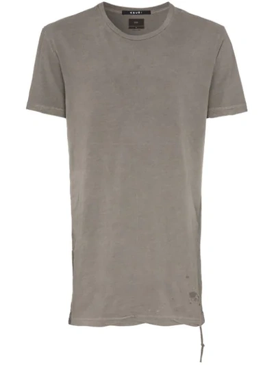Shop Ksubi T-shirt In Distressed-optik In  Grey 