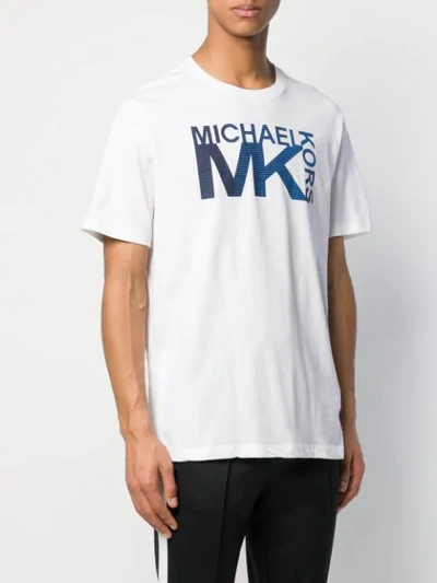 Shop Michael Michael Kors Michael Kors Logo Print Crew Neck T-shirt - White