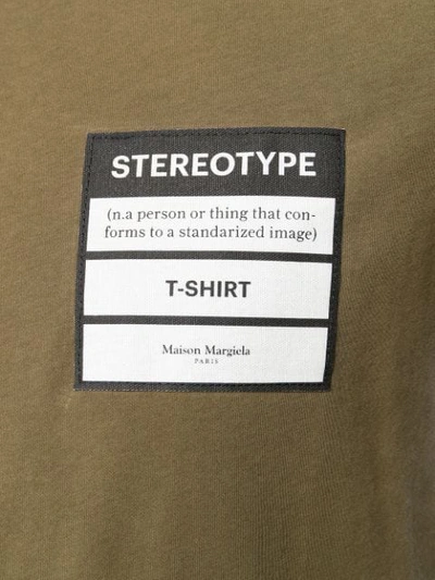 Shop Maison Margiela Stereotype Patch T-shirt In 727 Olive
