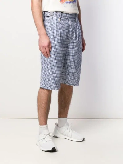 Pre-owned Junya Watanabe Houndstooth Shorts In Blue
