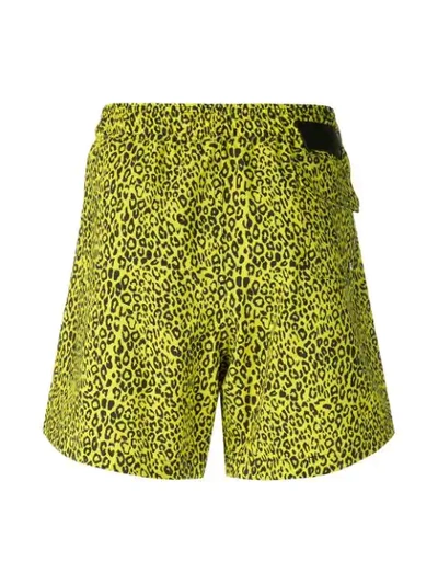 Shop Amiri Leopard Print Swim Shorts In Yellow
