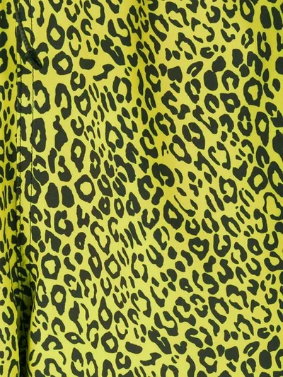 Shop Amiri Leopard Print Swim Shorts In Yellow