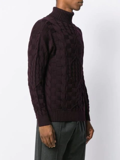 Shop Etro Roll-neck Fitted Sweater In Purple