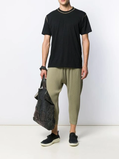 Shop Issey Miyake Homme Plissé  Dropped-crotch Pleated Trousers - Neutrals