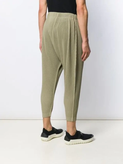 Shop Issey Miyake Homme Plissé  Dropped-crotch Pleated Trousers - Neutrals