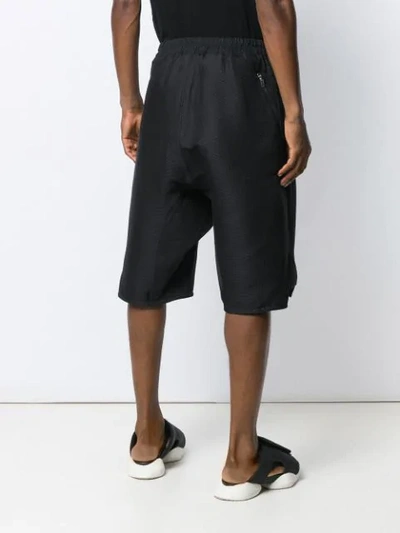 Shop Rick Owens Dropped Crotch Shorts In Black