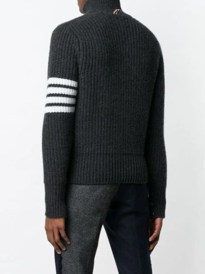 Shop Thom Browne Cardigan Stitch Cashmere Turtleneck In Grey