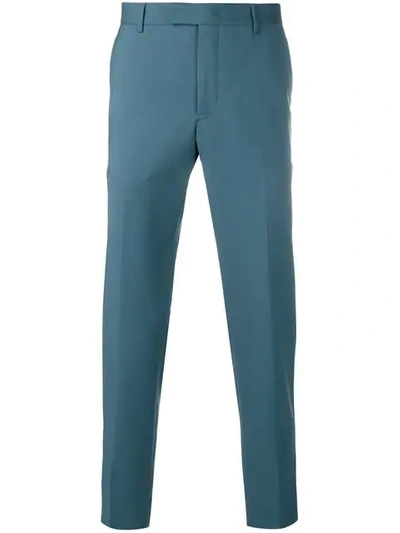 Shop Prada Straight Leg Trousers In F0reh Aviator Blue/iron Gray