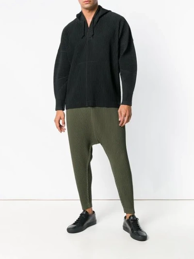 Shop Issey Miyake Hooded Sweatshirt In Black