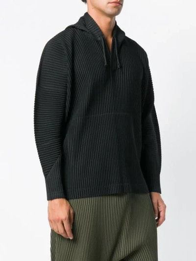 Shop Issey Miyake Hooded Sweatshirt In Black