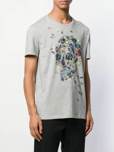 Shop Alexander Mcqueen Skull Print T-shirt In Grey