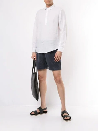 Shop Venroy Pop Over Henley Shirt In White