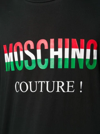 Shop Moschino Tricolour Printed Logo T In Black