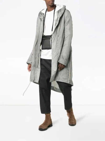 Shop Rick Owens Drkshdw Fishtail Hooded Parka In Grey