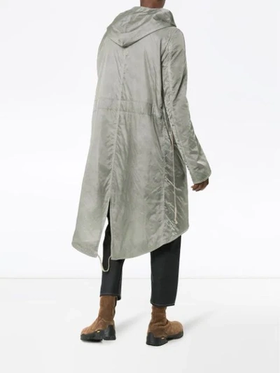 Shop Rick Owens Drkshdw Fishtail Hooded Parka In Grey