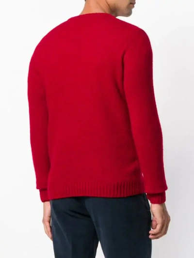 Shop Zanone Slim Fit Knitted Jumper In Red